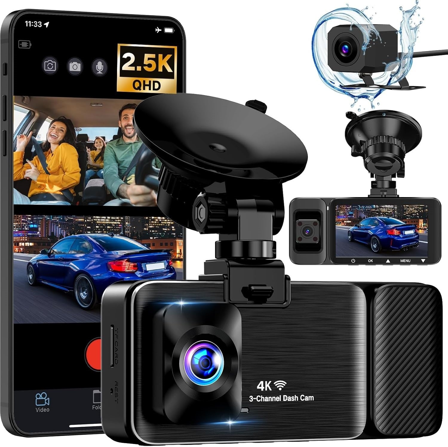 4K Dash Cam with 3.9” Screen by Avolo