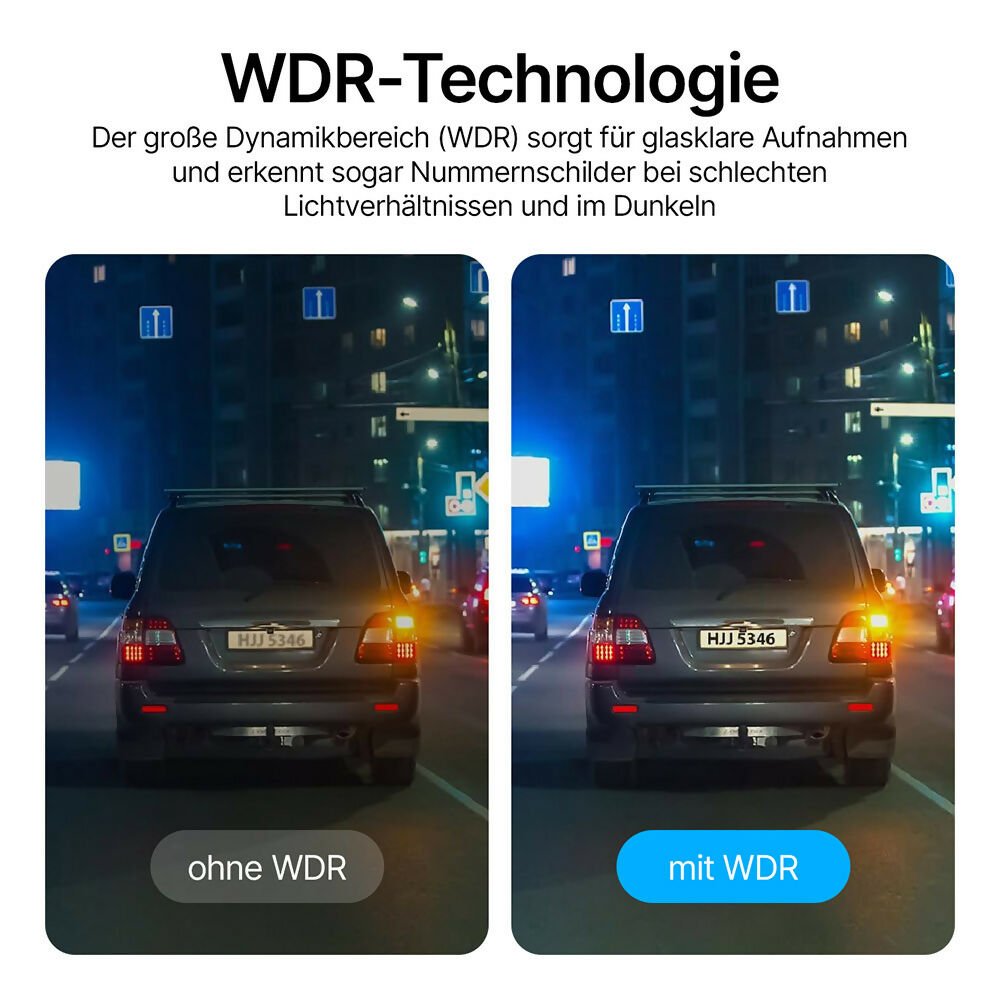 4K dashcam with 3.94" screen / Front & rear / Car camera with 170° wide-angle view / Night vision / Parking monitoring / G-sensor